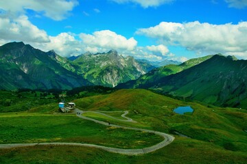 Austrian Alps - view from Saloberkopf mountain station near Lake Körbersee in the Lechtal Alps