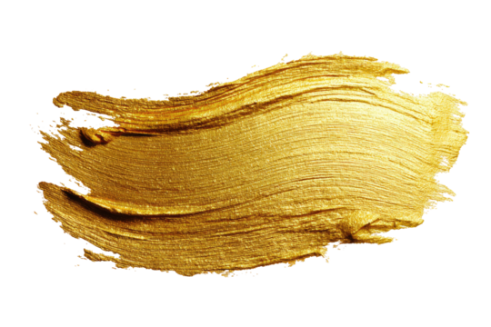 Gold paint stroke, textured, glossy