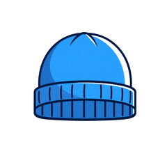 Simple Blue Knit Beanie Winter Hat 