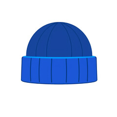Simple Blue Knit Beanie Winter Hat