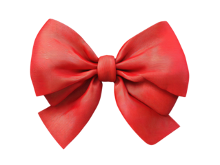 Red ribbon bow, digitally rendered