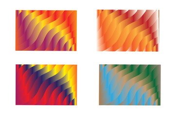 Colorful Wavy Gradient Abstract Background Set