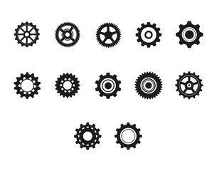 Gear Wheel Icon Set for Settings, Configuration, Automation and Mechanical Engineering UI Design