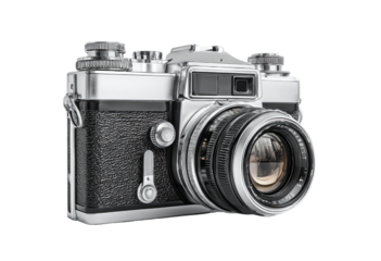 Classic silver and black vintage camera
