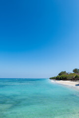 Tropical white sand beach, for holiday and vacation by sea  in paradise, Gili Islands, Lombok, Indonesia
