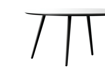 Oval white table with black legs