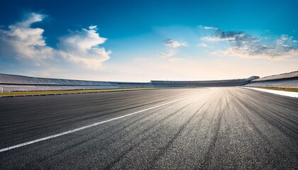 Fototapeta premium deserted motor sport asphalt race track empty of any cars