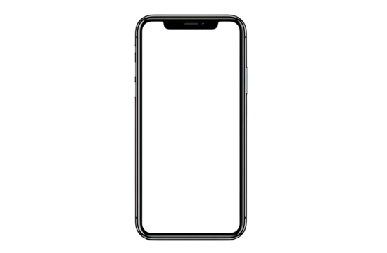 Silhouette of a modern smartphone.  Empty screen, rectangular frame