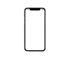 Modern smartphone, blank screen, vertical orientation