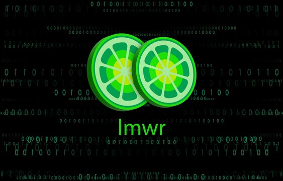 limewire-lmwr virtual currency images on digital background. 3d illustration