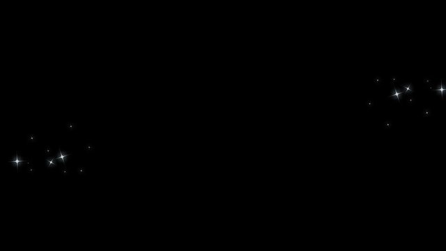 4K Magic sparkling bokeh effect, fairy dust wand glitter star trail transition, twinkling glitter line stars animation, flat vector doodle sparkle, glitter stars particles background overlay