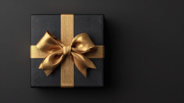 luxury black gift golden bow present