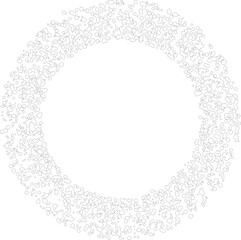 Overlapping concentric rings of dotted lines forming a dense radial configuration with layered visual rhythm.