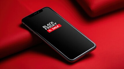 black friday sale smartphone red background