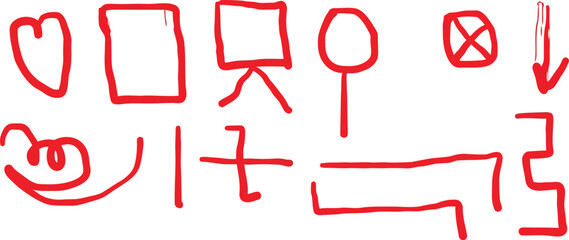 Abstract geometric shapes and lines in a bold silhouette style