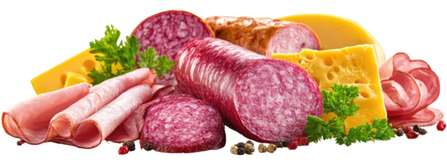 Assorted deli meats and cheese