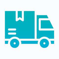 Delivery Truck Icon — Isolated Silhouette Gradient Style Vector Icon