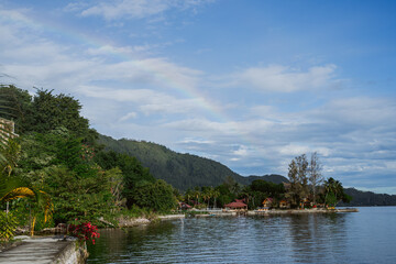 Scenic waterfront relaxation tropical island nature photography calm environment serene viewpoint natural beauty