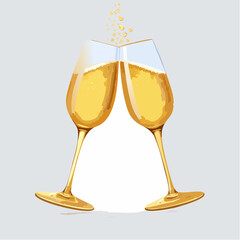 Goldene Sektgläser zum Anstoßen