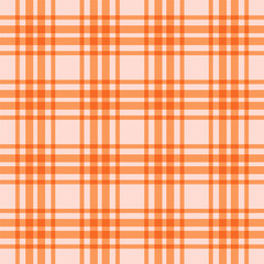 Seamless orange plaid pattern