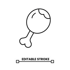 chicken leg linear icon editable stroke line icon vector illustration