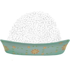 The vintage plate with rice 