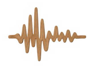 Wooden sound wave vibrating symbolizing music audio frequency voice sound recording equalizer