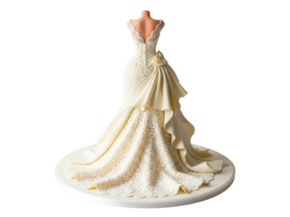 Wedding dress isolated on transparent background, a bridal fashion concept