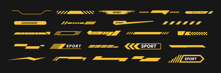 Car side sticker design. Vehicle vector Decal Stripes for the both parts template. Vector art of set of modern futuristic design elements. line icon vector illustration