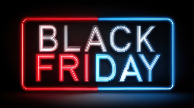 black friday red blue neon sign