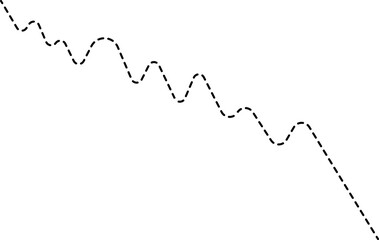 A dotted line graph showing a declining pattern in the data, represented as an element.