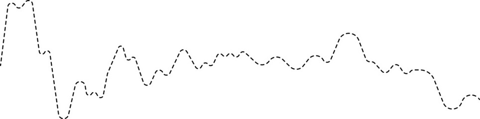 A dotted line graph with a zigzag wave pattern, visually representing fluctuating data.