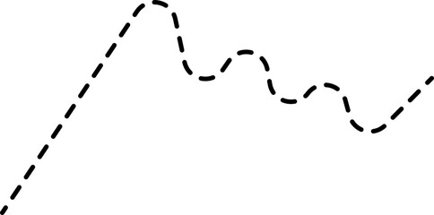 Obraz premium A dotted line graph illustrating a falling wedge pattern, with data points dropping in a specific manner.