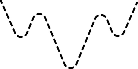 A dotted line graph showing the Inverse Head and Shoulders pattern, with a wave-like financial trend.