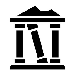 Ancient Ruins Vector Glyph Icon Design