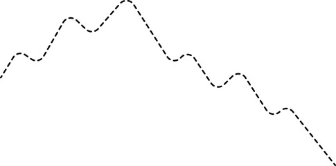 A dotted line graph showing a wavy trend in the data, with smooth upward and downward movements.