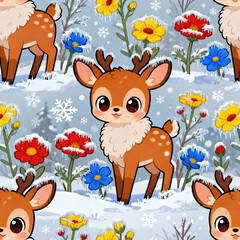 PATTERN DI UN PICCOLO CERVO CARTOON