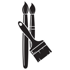 Black Silhouette Painting Brushes Art Tools Graphic Icon