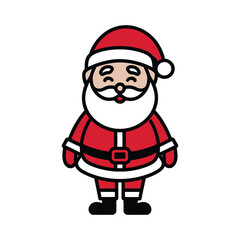 Minimal Christmas Santa Outline Art Illustration