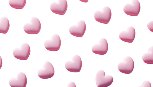 Light pink hearts on black background