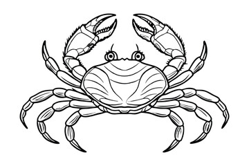 Obraz premium Crab Line Art Illustration | Sea Animal Outline Drawing Design