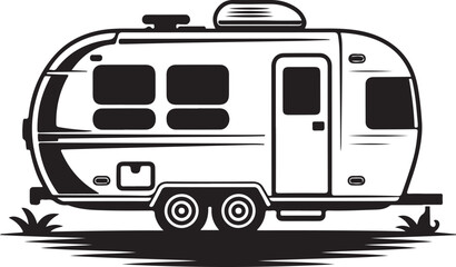 Vintage Camper Van Parked in Nature Representing Travel Adventure and Retro Lifestyle