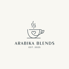 Minimalist Vector Coffee Brand Logo with Cup Icon