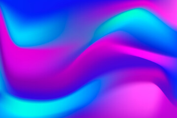 Naklejka premium Vibrant abstract background with swirling waves of neon pink electric blue and turquoise fluid gradients creating a futuristic and energetic visual