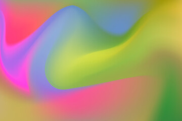 Vibrant abstract background with smooth flowing waves of pink blue green and yellow colors creating a dreamy and energetic visual effect