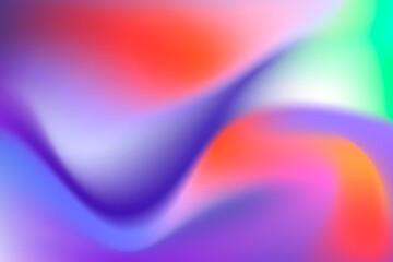 Vibrant abstract gradient background with flowing waves of iridescent colors like purple blue pink and orange creating a dreamy and ethereal effect