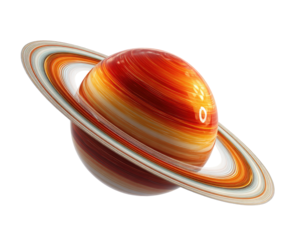 Planetary ring system, orange-toned sphere with rings