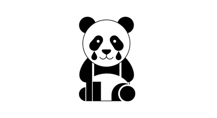 Fototapeta premium Minimalist Panda Logo