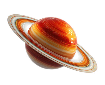 Planetary ring system, orange-toned sphere with rings