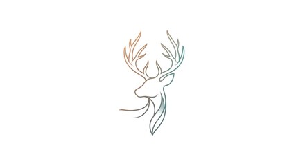 Obraz premium Elegant Deer Line Art
